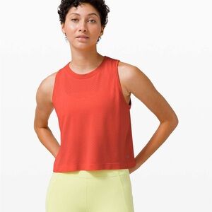 Lululemon Womens Train to Be Tank Top Size 6 Orange Sleeveless Crop Athletic Gym